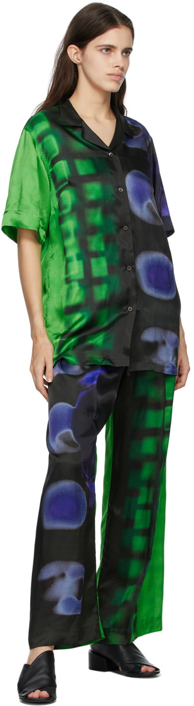 Dries Van Noten Black & Green Len Lye Edition Lounge Print Pants