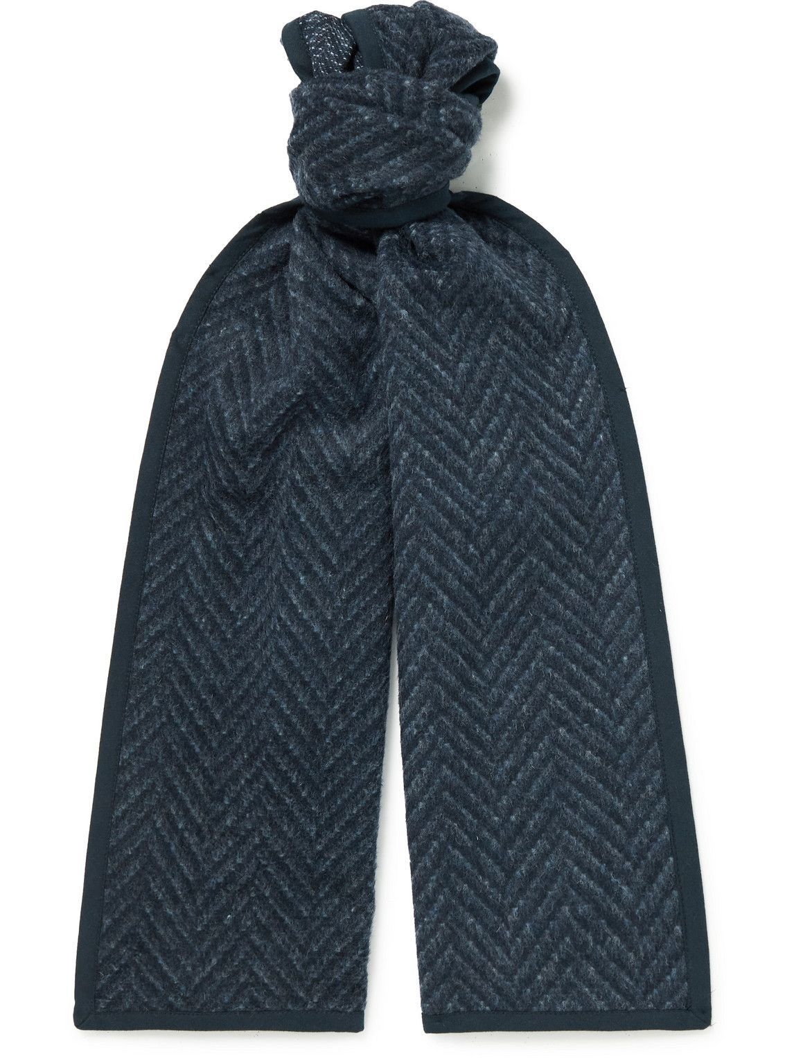 Photo: Blue Blue Japan - Yamamichi Herringbone Wool-Blend Jacquard Scarf