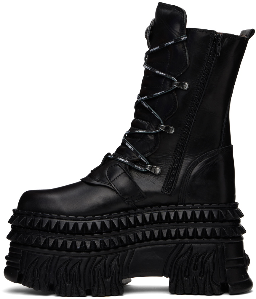 VETEMENTS Black New Rock Edition Lace-Up Boots Vetements