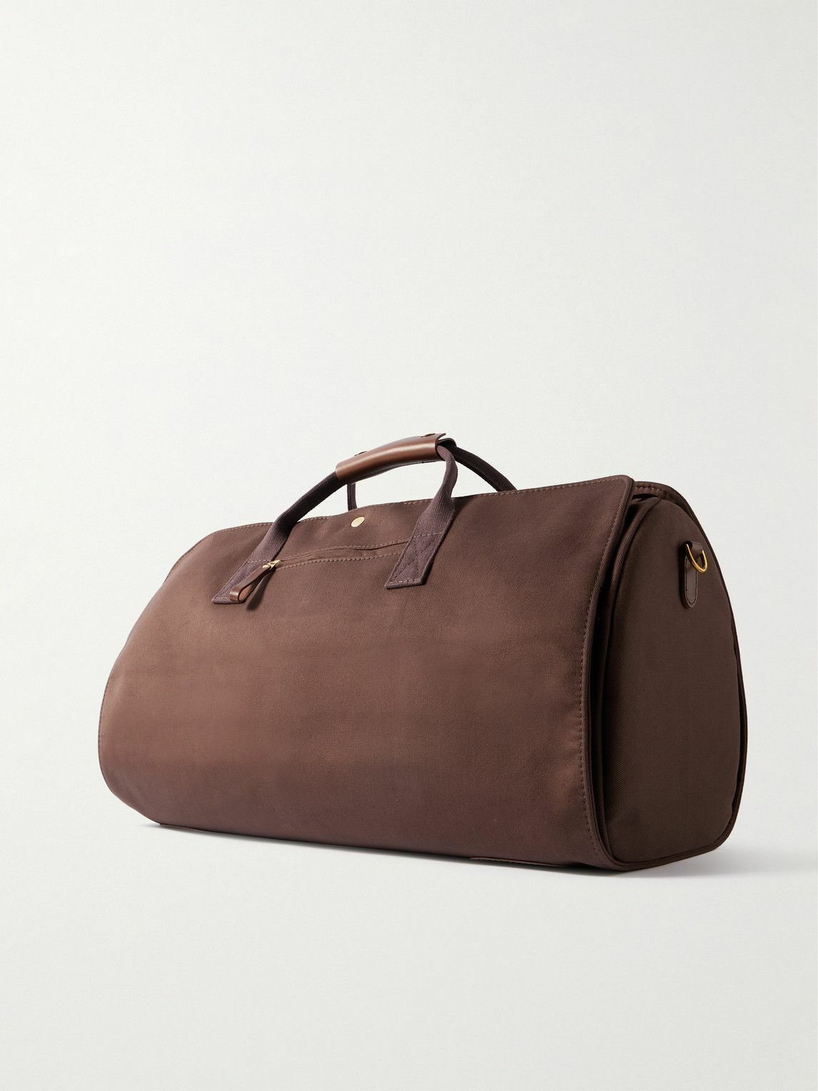 Bennett Winch - Logo-Embroidered Leather-Trimmed Cotton-Twill Suit Carrier and Holdall
