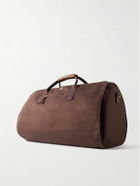 Bennett Winch - Logo-Embroidered Leather-Trimmed Cotton-Twill Suit Carrier and Holdall