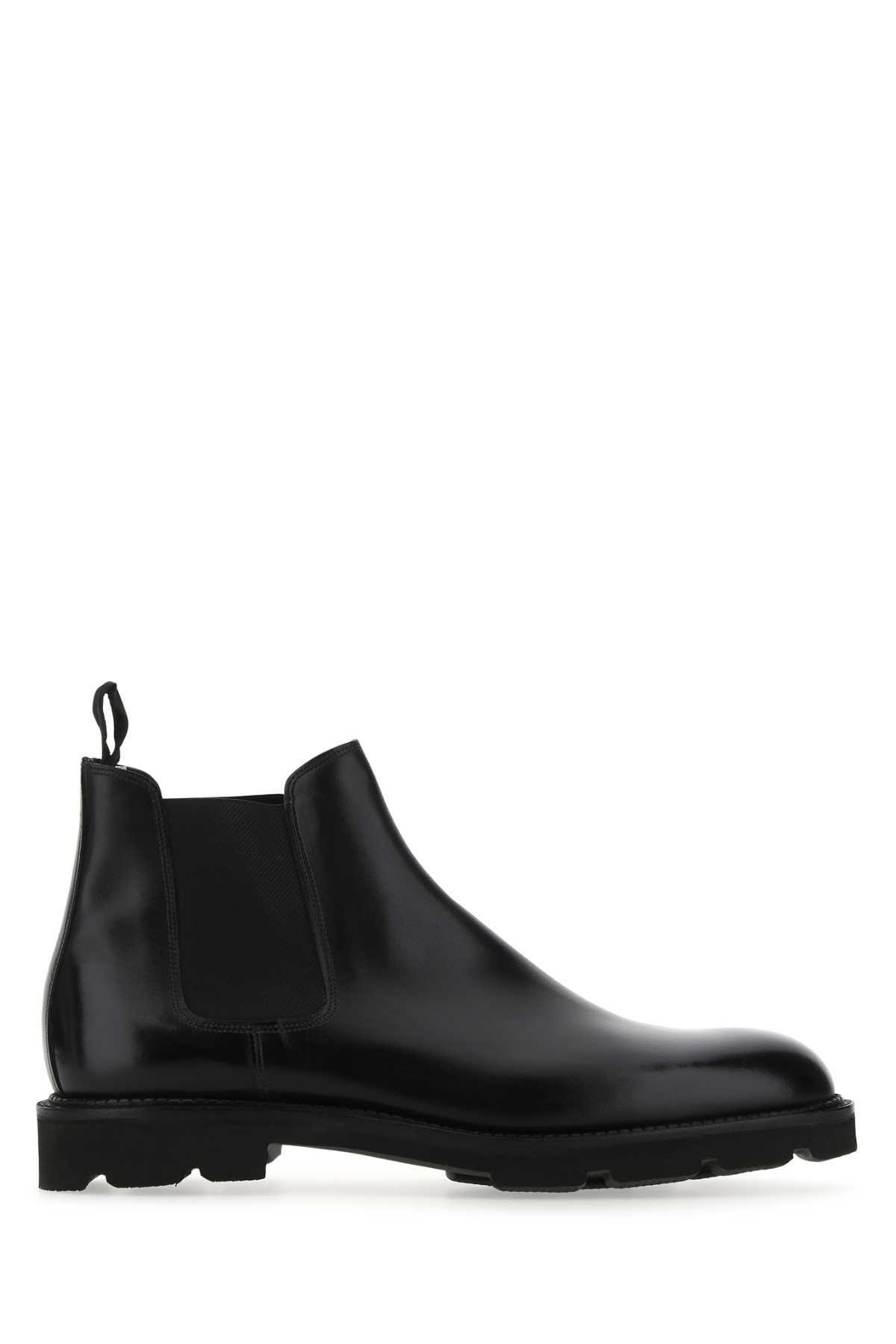 靴 JOHN LOBB Barkley black John Lobb Men's Textured Leather Low