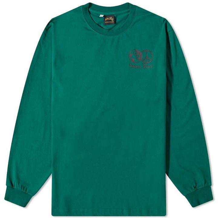 Photo: Stan Ray Men's World Peace Long Sleeve T-Shirt in Ivy Green
