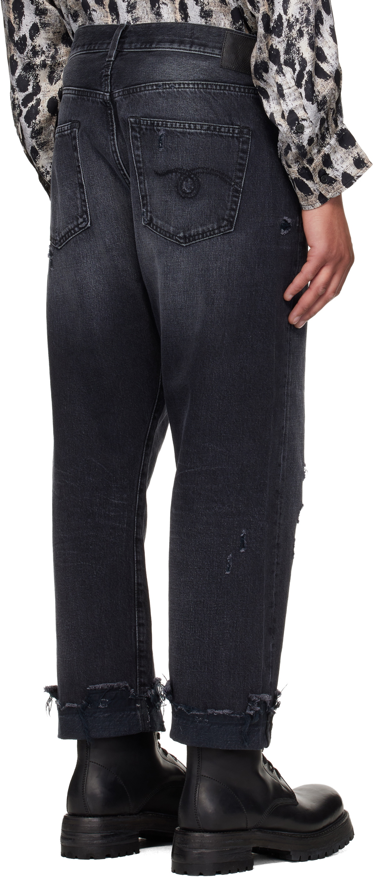 R13 Black Crossover Jeans