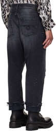 R13 Black Crossover Jeans