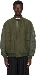 Junya Watanabe Khaki Needles Edition Satin eYe Bomber Jacket