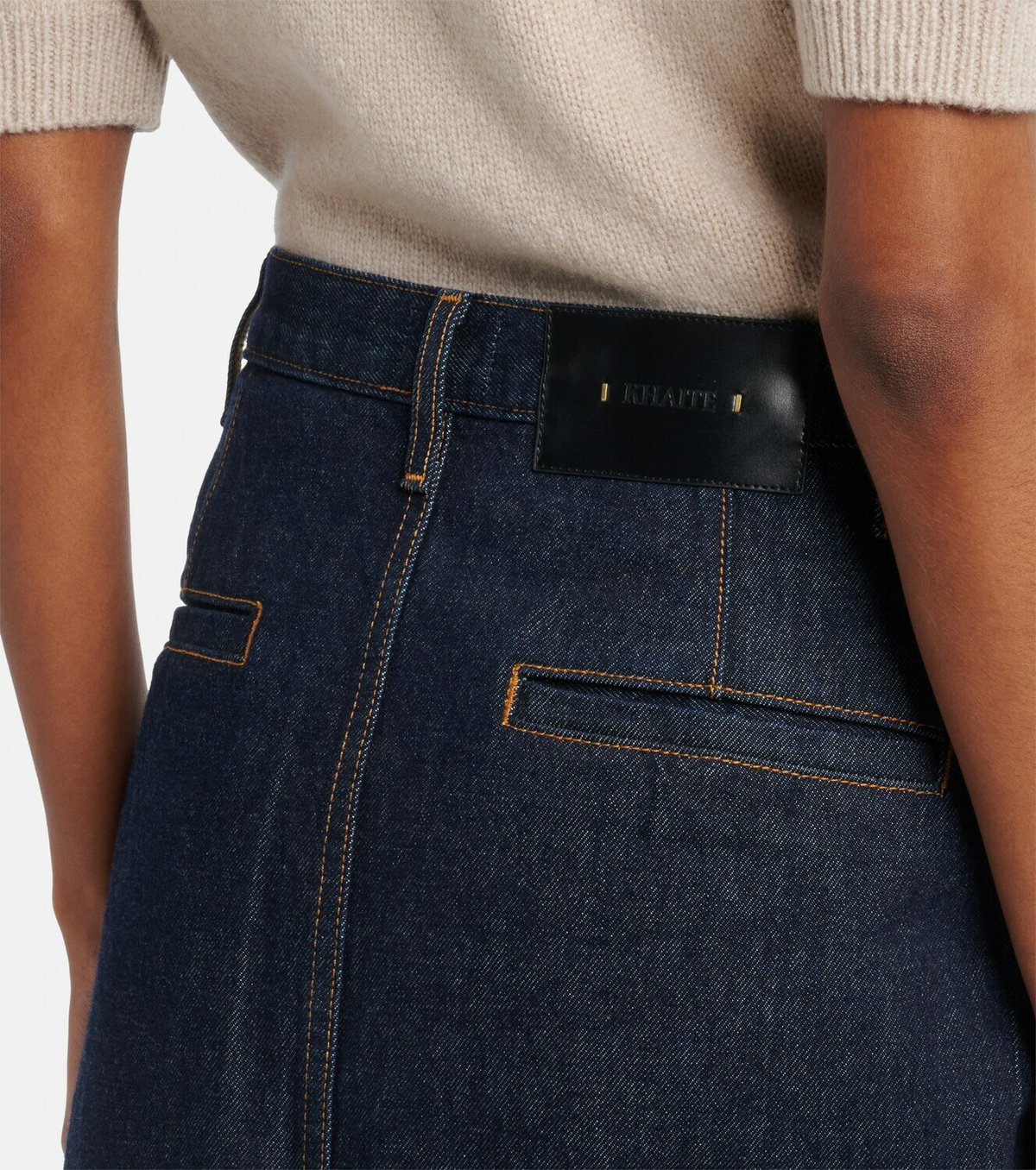 Khaite Anden denim midi skirt
