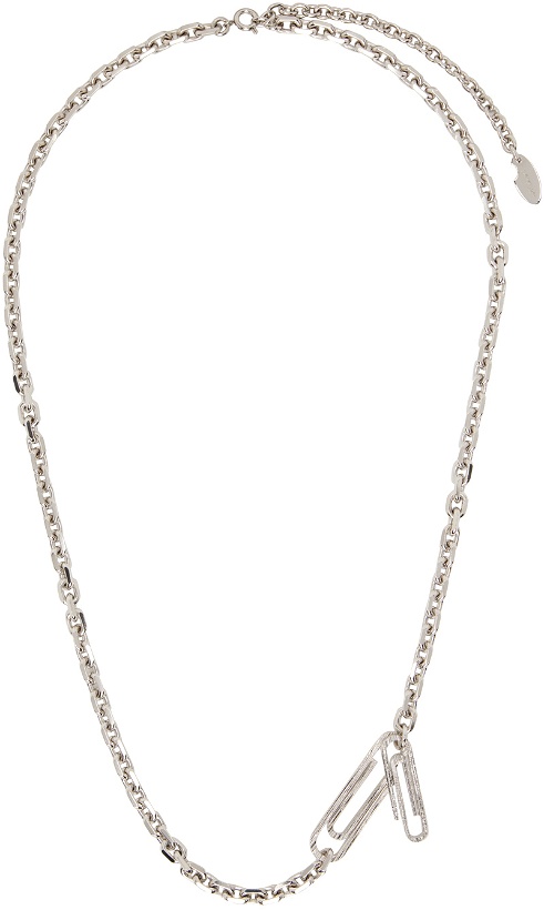 Photo: Off-White Silver Paper Clip Necklace
