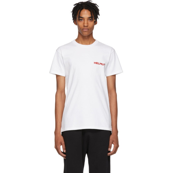 Photo: Helmut Lang SSENSE Exclusive White Brian Roettinger Logo Hack T-Shirt