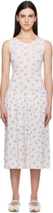 Photo: Ashley Williams White Pointelle Midi Dress