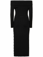 SELF-PORTRAIT - Off-shoulder Knit Midi Dress