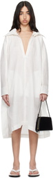 ISSEY MIYAKE White Hempen Midi Dress