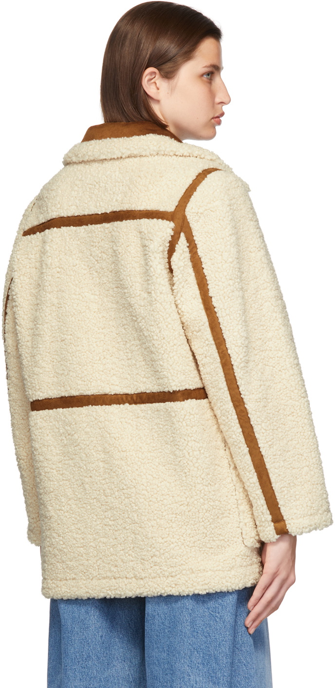 Stand Studio Off-White Sherpa Chloe Jacket