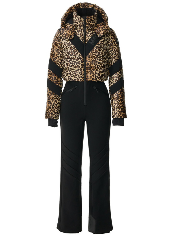 Photo: Mackage Satory Cheetah-print Bonded Fleece ski Suit Brown