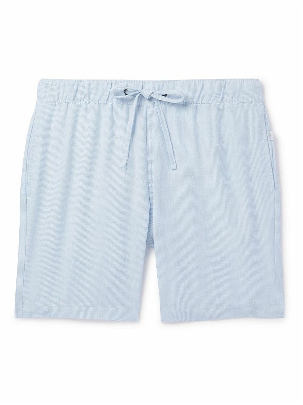 Photo: Onia - Straight-Leg Long-Length Striped Swim Shorts - Blue