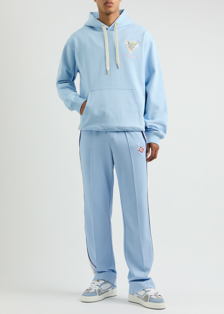 【関税込み】Casablanca ブルー Maison De Reve フーディ Casablanca Maison De Reve Hooded Cotton Sweatshirt Blue