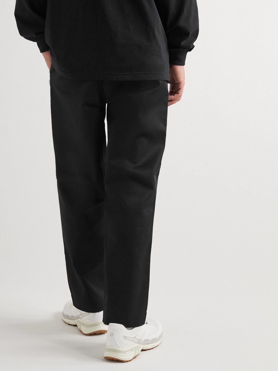 Crease Seam Black Straight Fit Pant