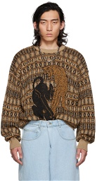 LU'U DAN Tan & Black Jaguars Sweater