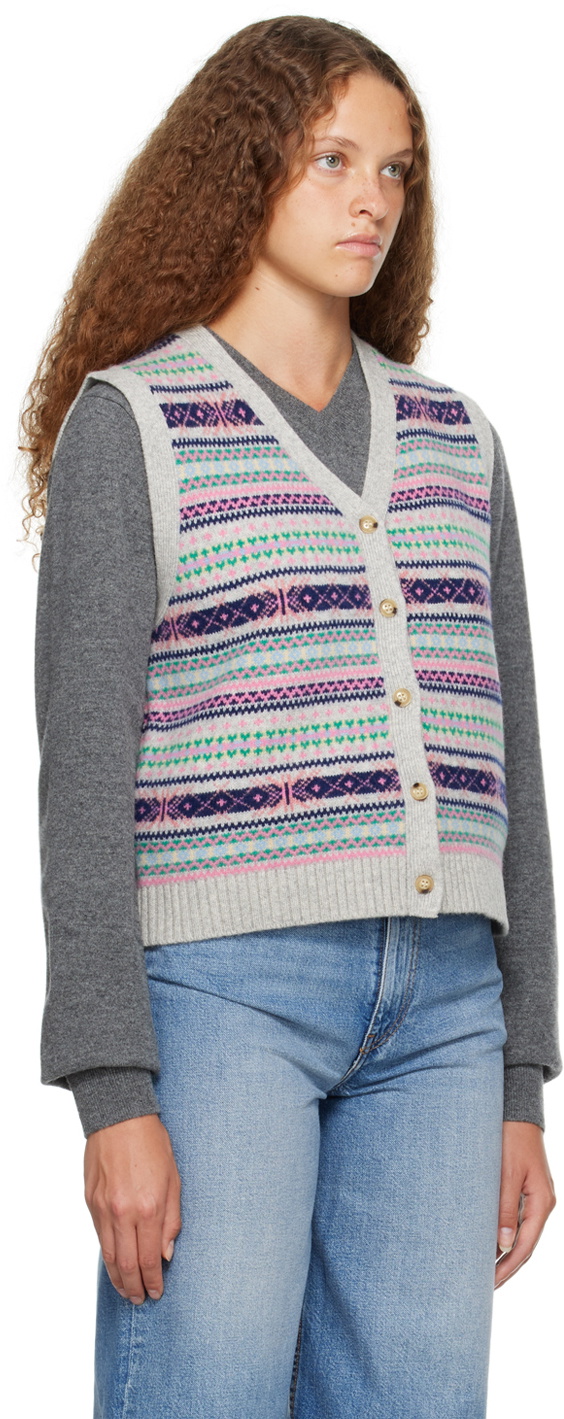 Caro Editions Gray Jacquard Cardigan