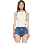 Palm Angels Off-White Classic Logo Fitted Tank Top