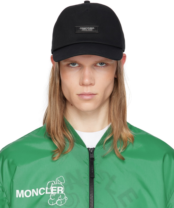 Photo: Moncler Genius Moncler x FRGMT Black Gabardine Baseball Cap