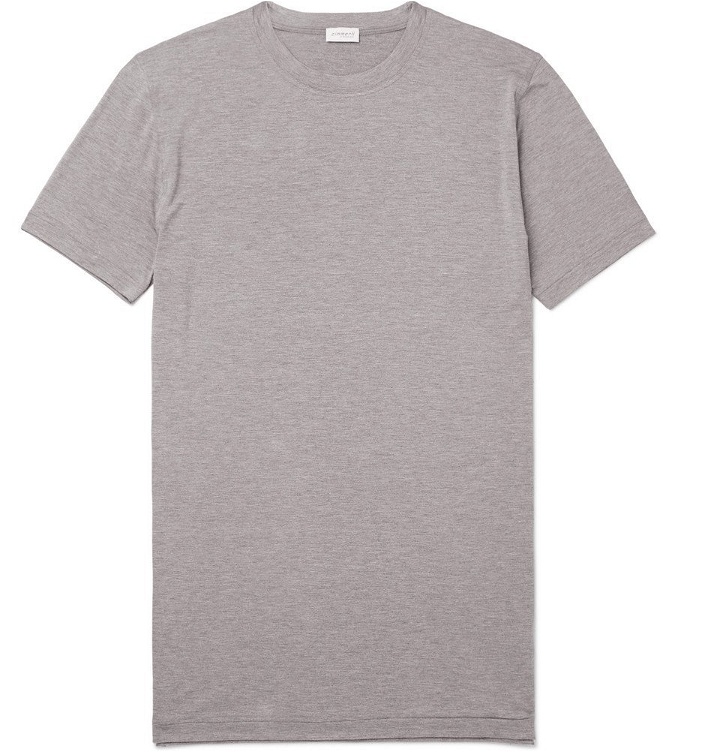 Photo: Zimmerli - Mélange Stretch-Modal Jersey T-Shirt - Gray