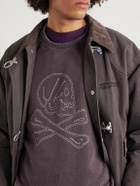 Neighborhood - Embroidered Pigment-Dyed Cotton-Jersey Sweatshirt - Brown