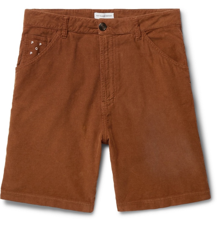 Photo: Pop Trading Company - Wide-Leg Cotton-Corduroy Shorts - Brown