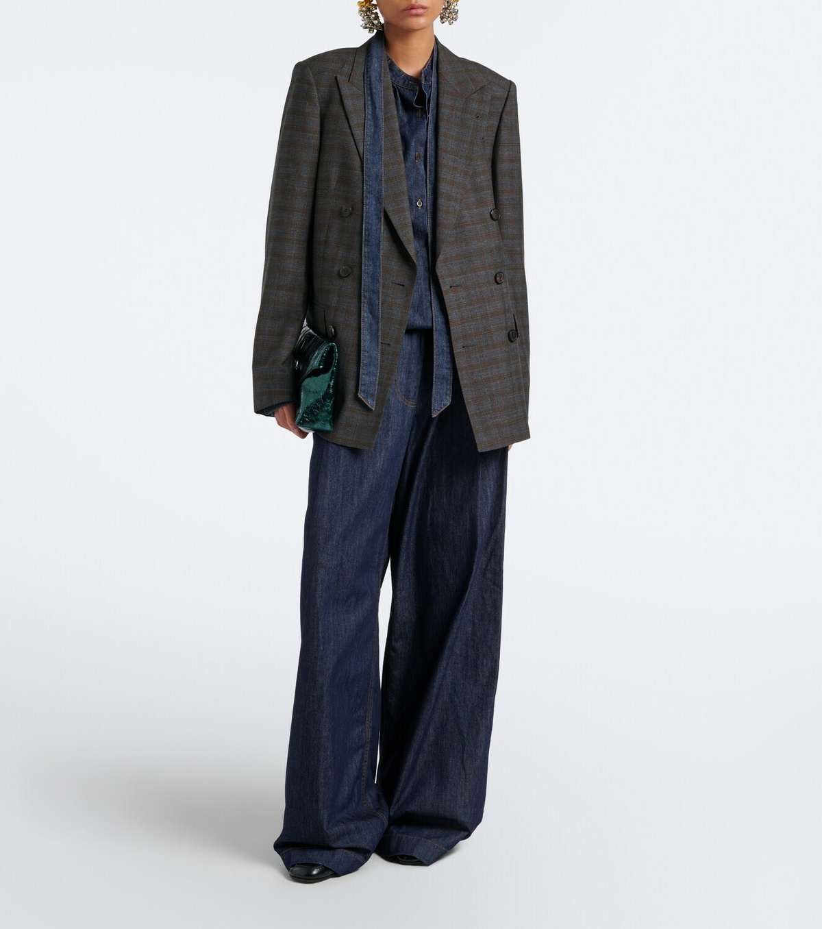 Dries Van Noten Checked double-breasted wool blazer