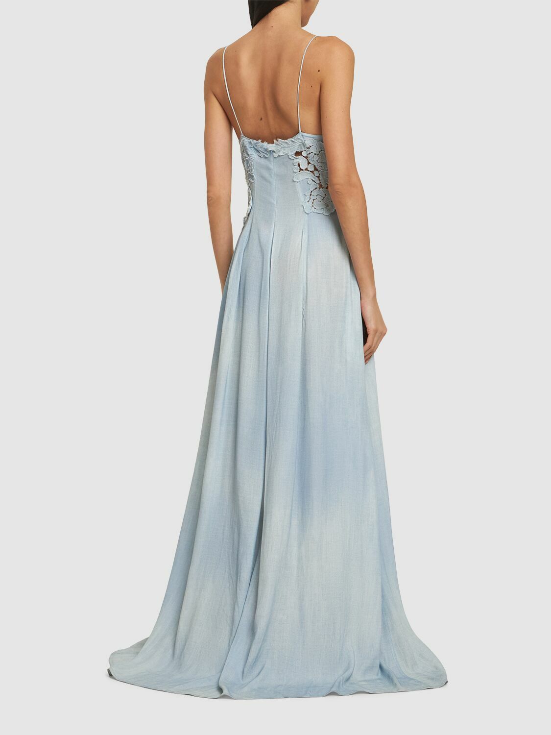 ERMANNO SCERVINO Embroidered Satin Maxi Dress Ermanno Scervino
