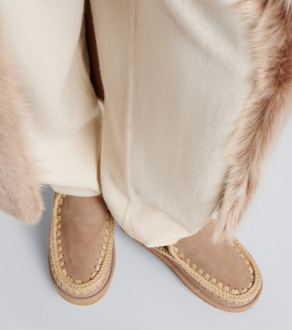 Mou Shearling-lined suede mules