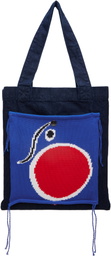 Charles Jeffrey LOVERBOY Navy Knit Patch Tote