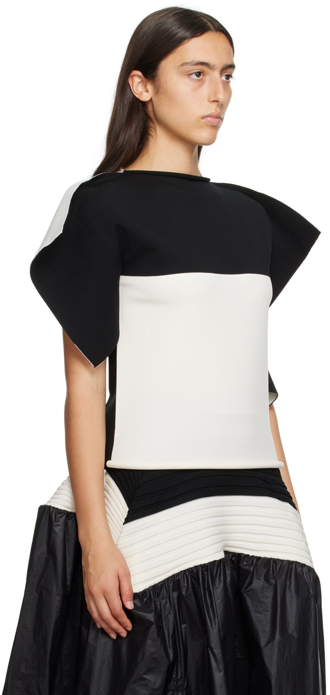 ISSEY MIYAKE Black & White Shaped Canvas T-Shirt Issey Miyake Men