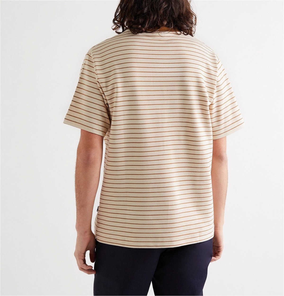 NN07 - Jorah Striped Stretch-Cotton and Modal-Blend Jersey T-Shirt ...