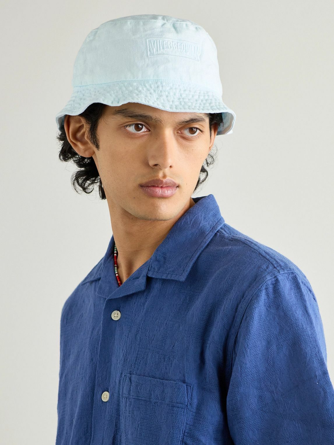 Vilebrequin - Bohème Logo-Embroidered Linen Bucket Hat - Blue