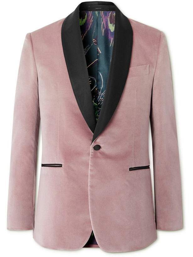 Photo: Paul Smith - Slim-Fit Satin-Trimmed Cotton-Velvet Tuxedo Jacket - Pink