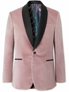 Paul Smith - Slim-Fit Satin-Trimmed Cotton-Velvet Tuxedo Jacket - Pink