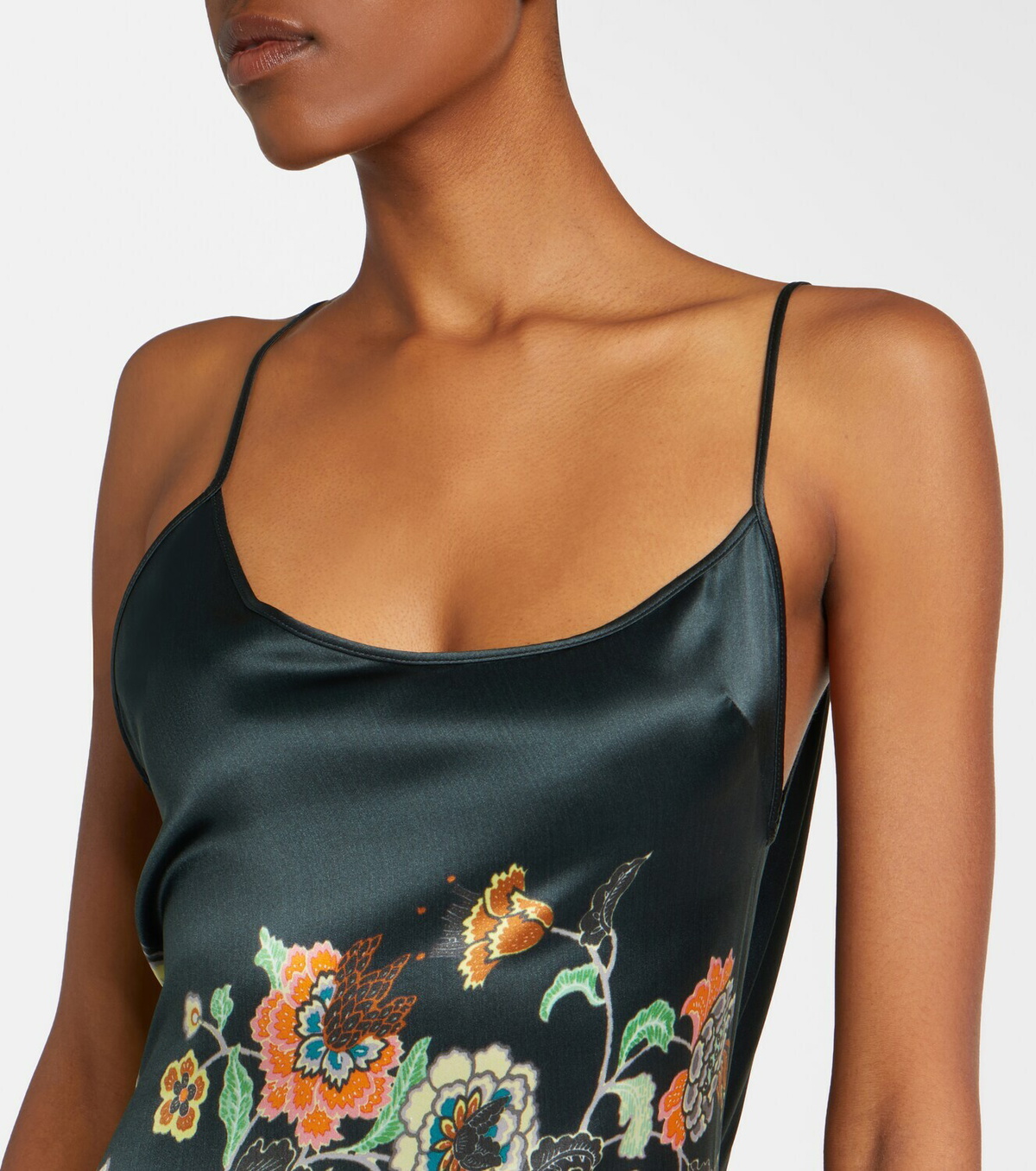 Roberto Cavalli Floral silk satin gown