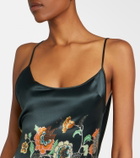 Roberto Cavalli Floral silk satin gown