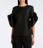 Carolina Herrera Floral-appliqué silk top