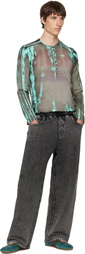 Diesel Gray Denim-Effect Sweatpants