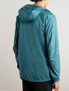 And Wander - Logo-Print Ripstop Hooded Jacket - Blue