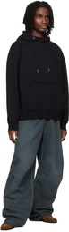 WOOYOUNGMI Black Flower Back Logo Hoodie