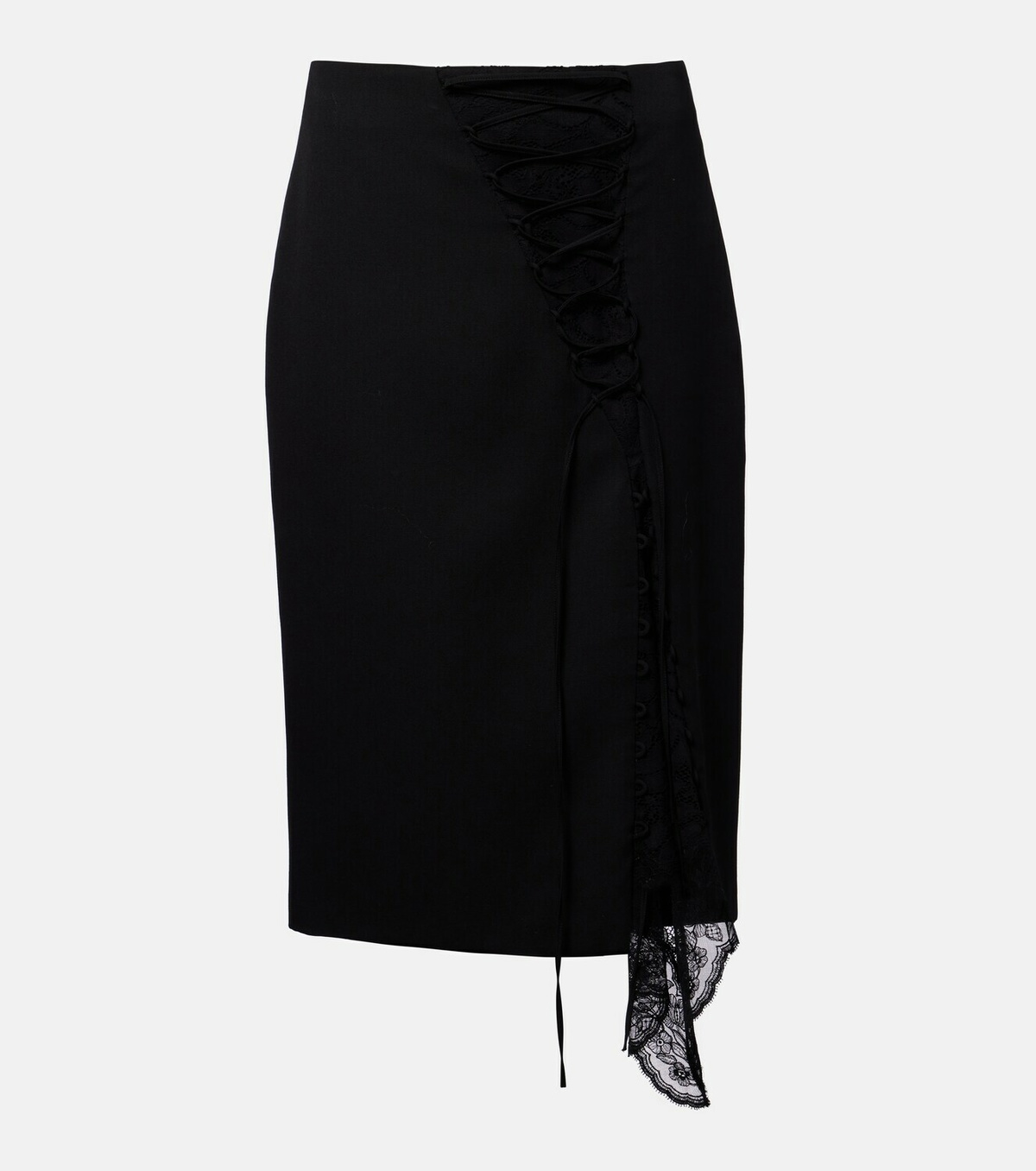 McQueen Lace-trimmed pencil skirt
