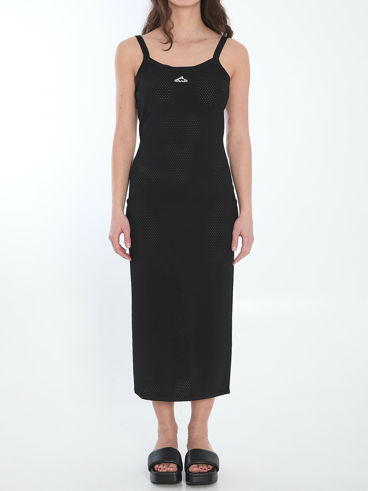 【Alexander Wang】Slip dress with 3D logo Alexander Wang Slip Dress With 3d Logo Alexander Wang