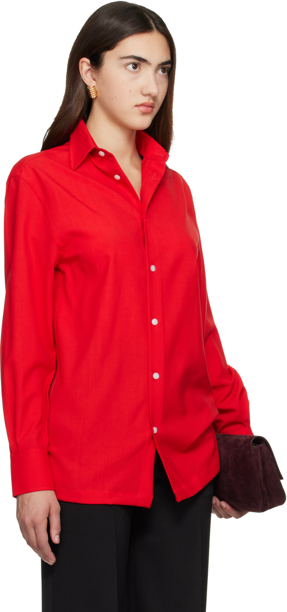 WILLY CHAVARRIA Red Woolen Shirt