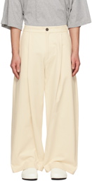 Studio Nicholson Off-White Sorte Trousers