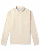 Brunello Cucinelli - Grandad-Collar Hemp Shirt - Neutrals