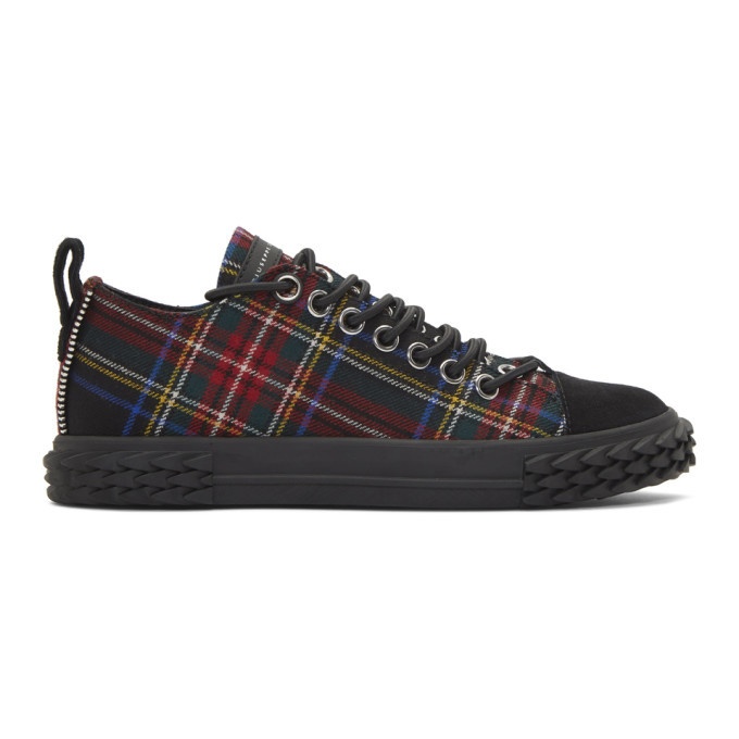 Photo: Giuseppe Zanotti Red Plaid Blabber Low-Top Sneakers