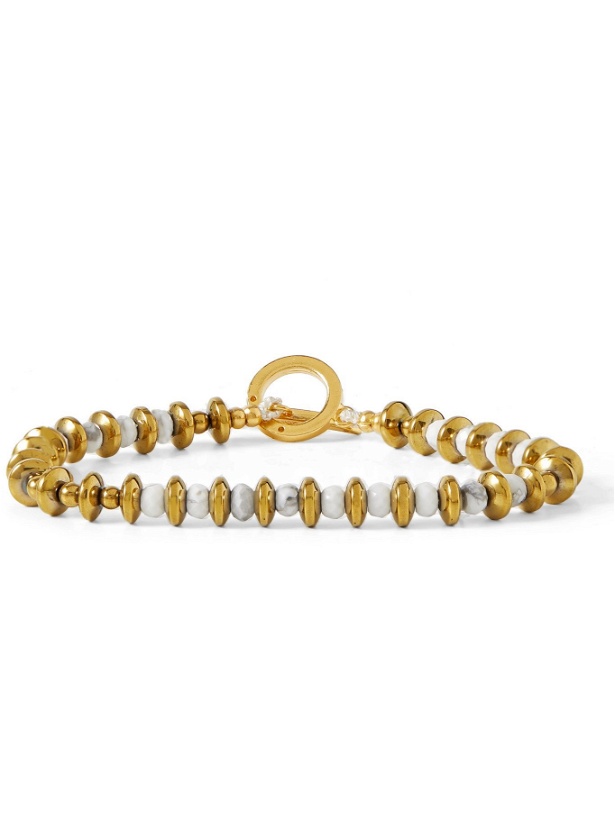 Photo: MIKIA - Hematite, Howlite and Gold-Plated Beaded Bracelet - Gold